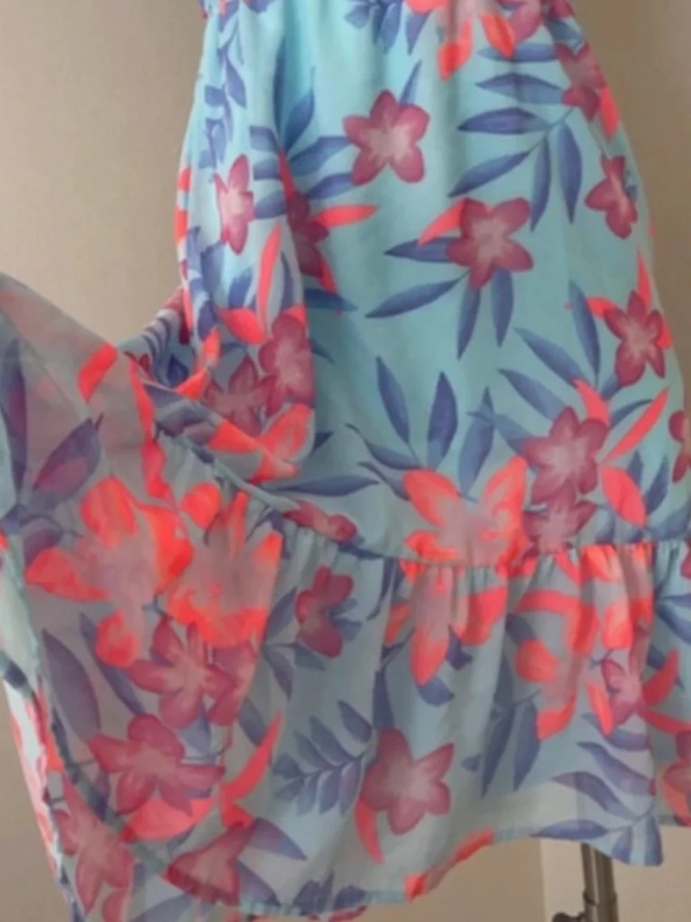 The Children's Place Girl's Cold Shoulder Summer Floral Dress, Large 10/12 - Picture 15 of 16